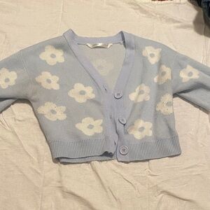 Urban Planet Light Blue Floral Kids Sweater